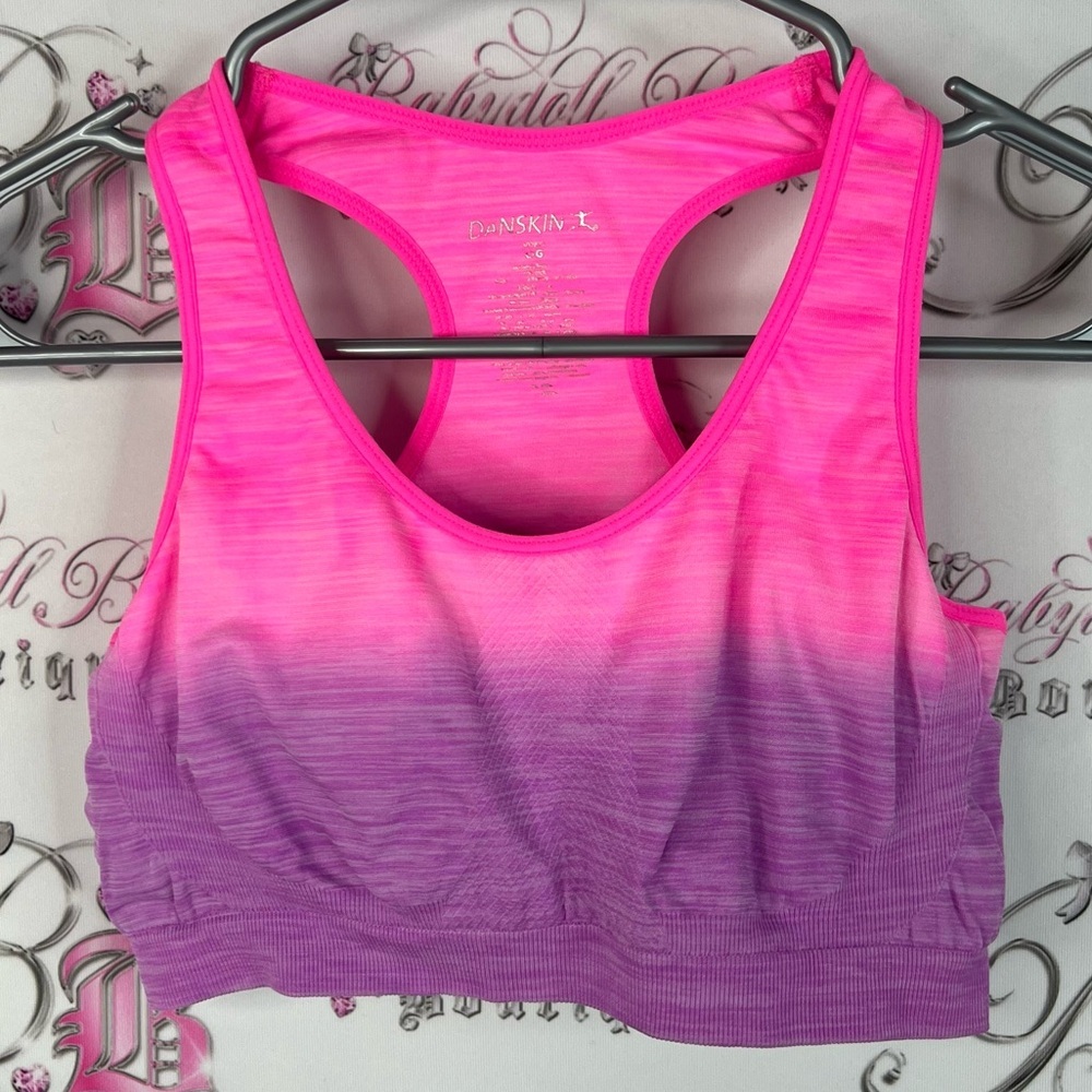 Danskin bra sports ombrΓ© neon Pink and Purple Gradient Sports Bra